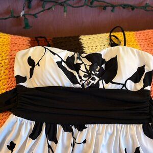 dress short sleeveless black and white